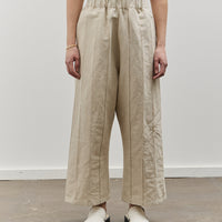 MAN-TLE W-R18P3 Tuck Pant, Unbleached Bamboo