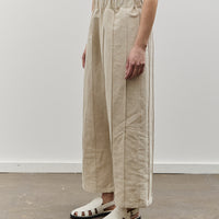 MAN-TLE W-R18P3 Tuck Pant, Unbleached Bamboo