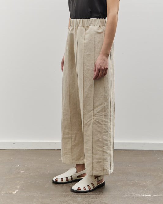 MAN-TLE W-R18P3 Tuck Pant, Unbleached Bamboo
