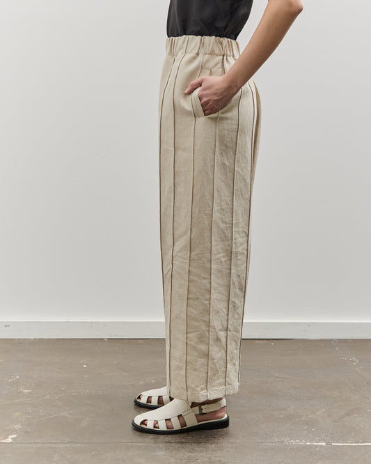 MAN-TLE W-R18P3 Tuck Pant, Unbleached Bamboo