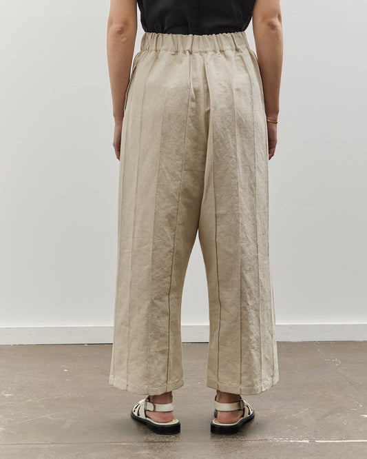 MAN-TLE W-R18P3 Tuck Pant, Unbleached Bamboo