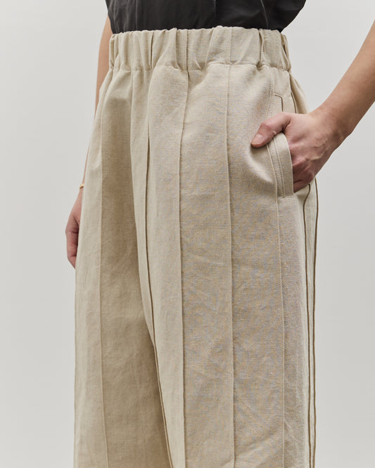 MAN-TLE W-R18P3 Tuck Pant, Unbleached Bamboo