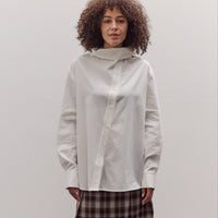 Asymmetric Cotton Shirt, White