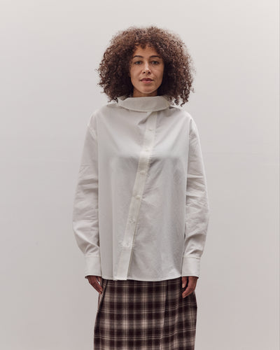 Asymmetric Cotton Shirt, White