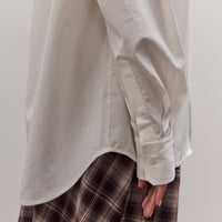 Asymmetric Cotton Shirt, White