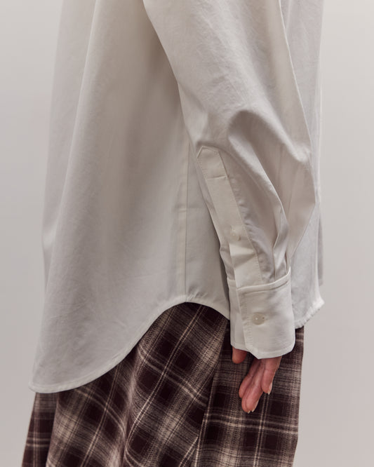 Asymmetric Cotton Shirt, White