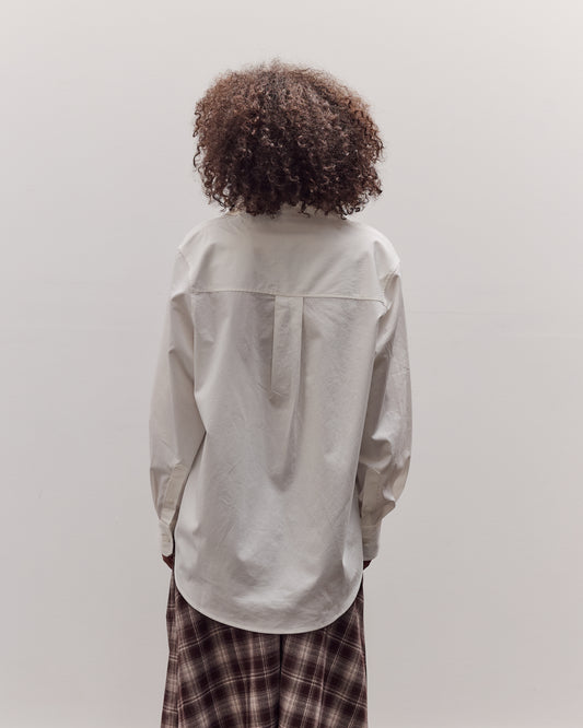 Asymmetric Cotton Shirt, White