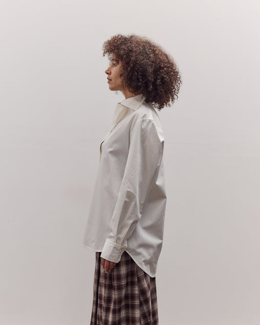 Asymmetric Cotton Shirt, White