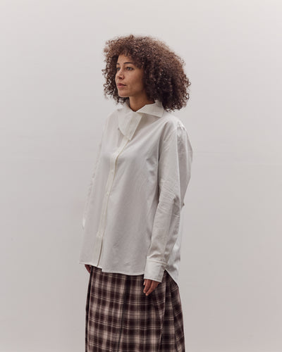 Asymmetric Cotton Shirt, White