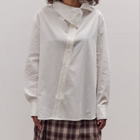 Asymmetric Cotton Shirt, White