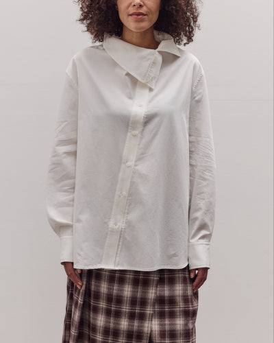 Asymmetric Cotton Shirt, White