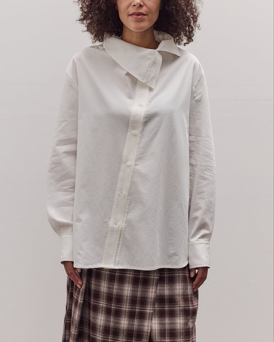 Asymmetric Cotton Shirt, White