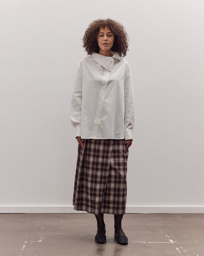 Asymmetric Cotton Shirt, White