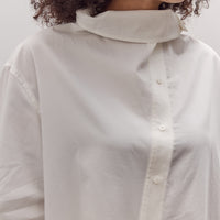 Asymmetric Cotton Shirt, White