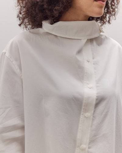 Asymmetric Cotton Shirt, White