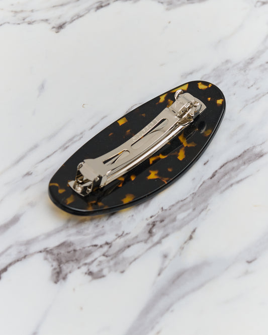 Machete Jumbo Oval Barrette, Dark Tortoise