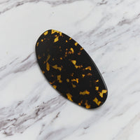 Machete Jumbo Oval Barrette, Dark Tortoise
