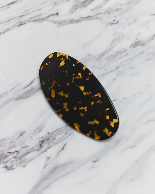 Machete Jumbo Oval Barrette, Dark Tortoise