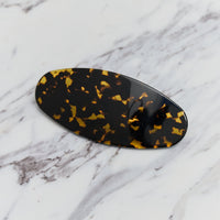 Machete Jumbo Oval Barrette, Dark Tortoise