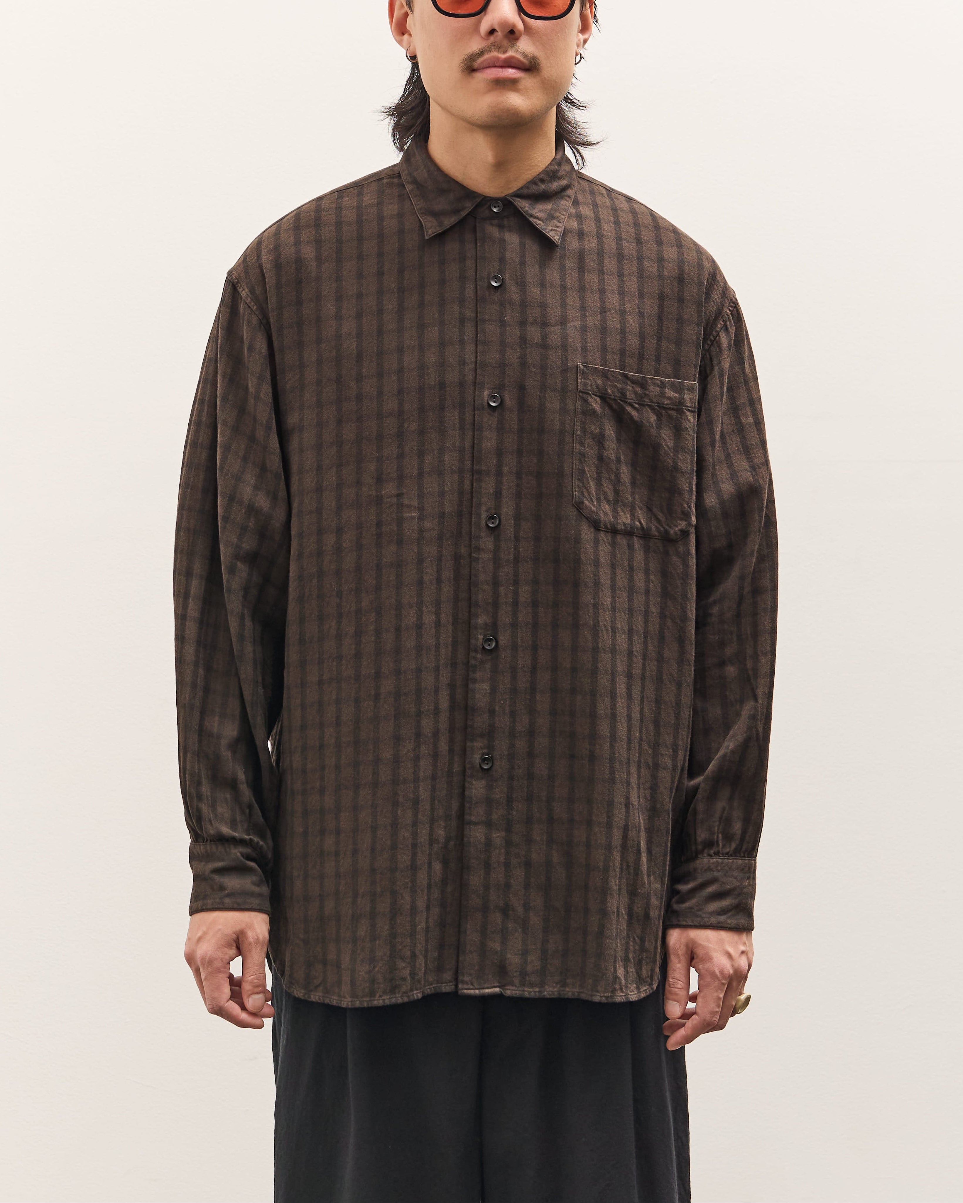 Mark.S Check Dress Shirt, Mud Dye – Glasswing