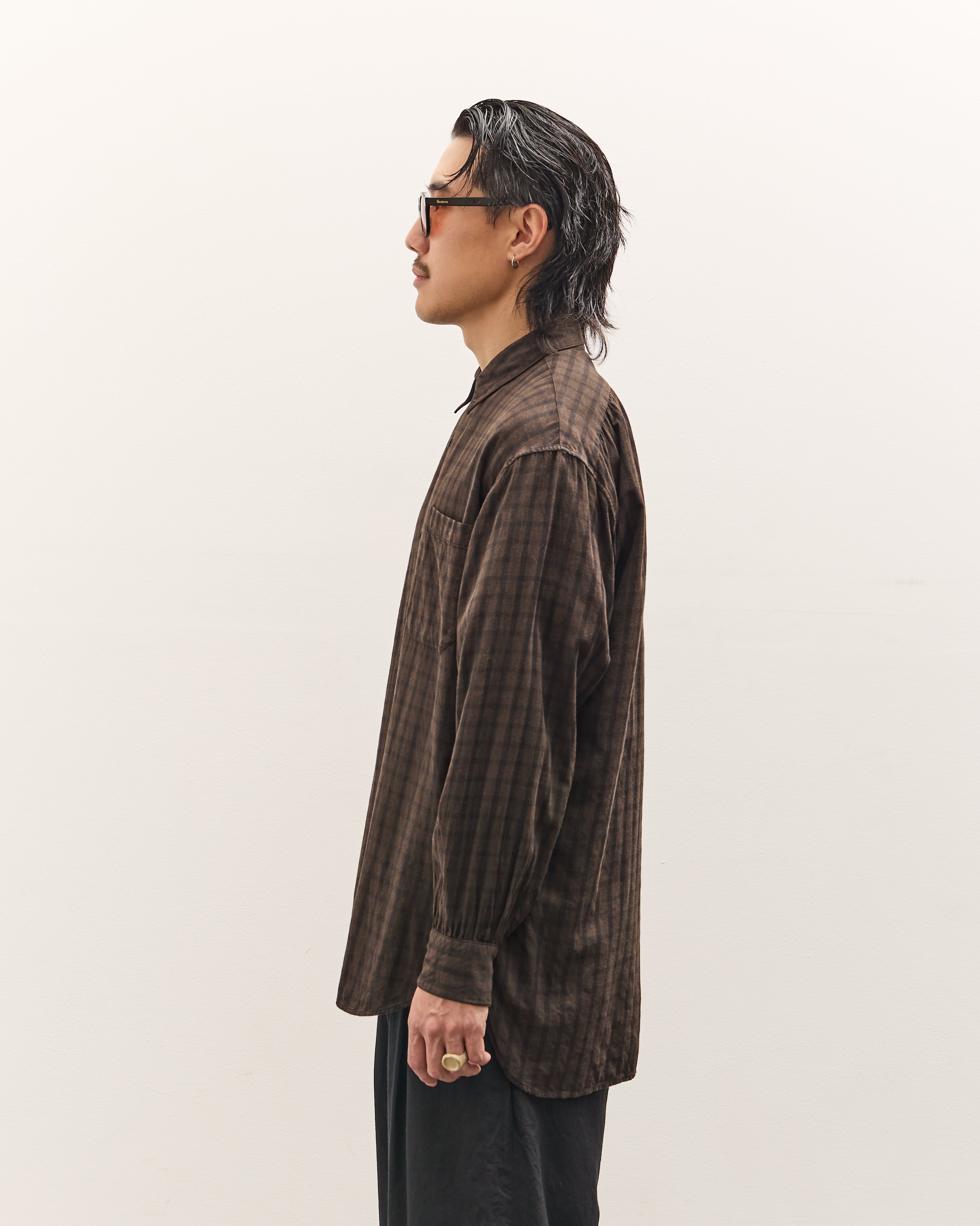 Mark.S Check Dress Shirt, Mud Dye – Glasswing