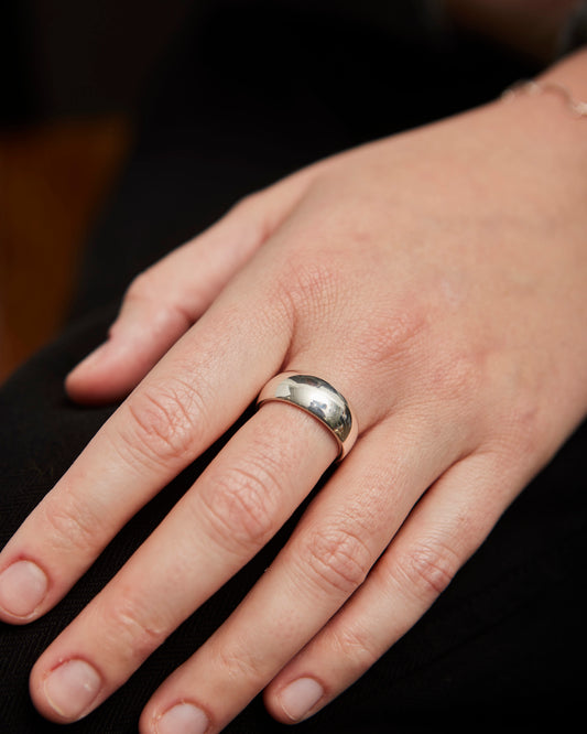 Maslo Domed Ring, Sterling Silver