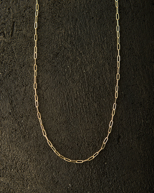 Maslo Drawn Cable Chain Necklace, Gold