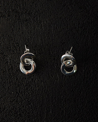 Maslo Linked Earrings, Silver