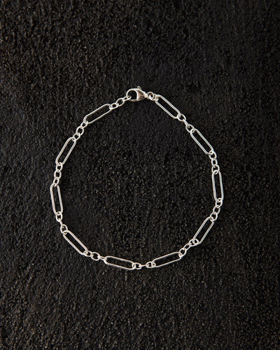 Maslo Long and Short Chain Bracelet, Silver