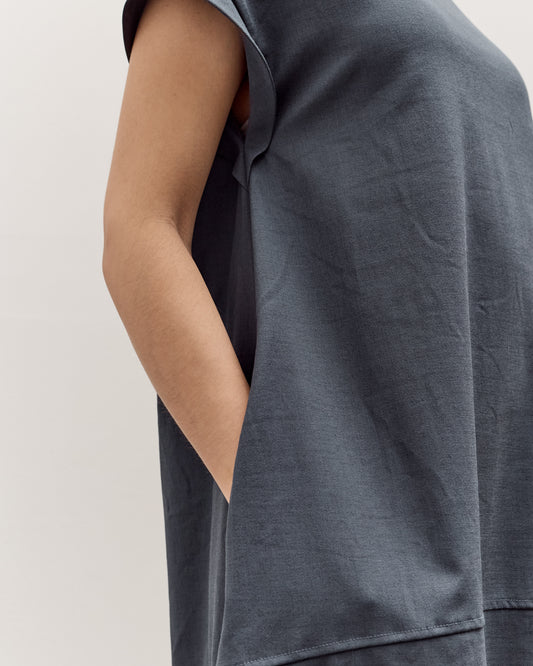 Mijeong Park Balloon Maxi Dress, Blue Gray