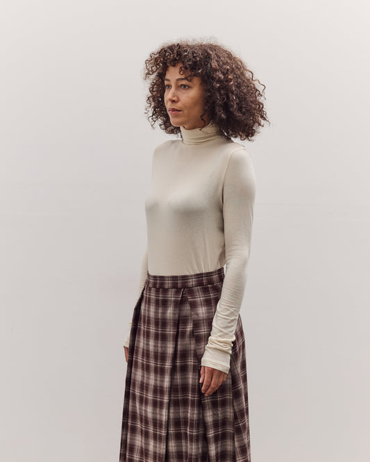 Roll Neck Jersey Top, Ivory