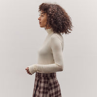 Roll Neck Jersey Top, Ivory