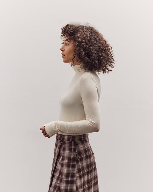Roll Neck Jersey Top, Ivory