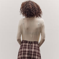 Roll Neck Jersey Top, Ivory