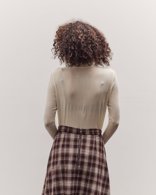 Roll Neck Jersey Top, Ivory