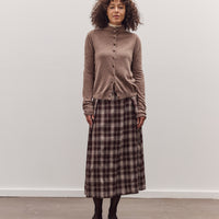 Plaid Midi Skirt, Brown Plaid