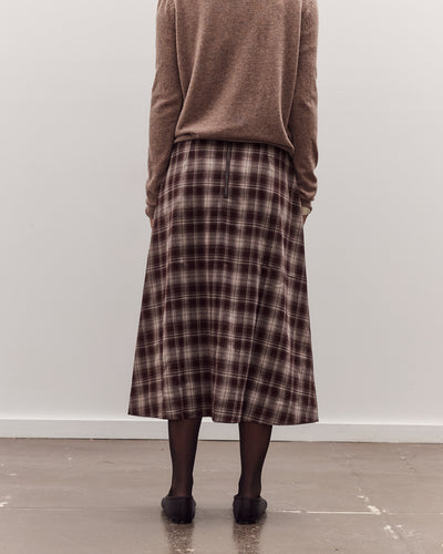Plaid Midi Skirt, Brown Plaid