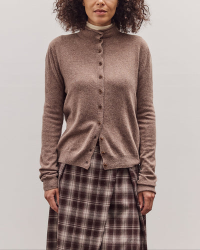 Mock Neck Cardigan, Dark Beige