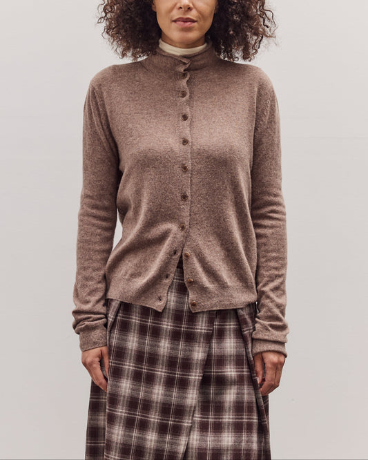 Mock Neck Cardigan, Dark Beige
