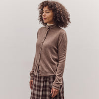 Mock Neck Cardigan, Dark Beige