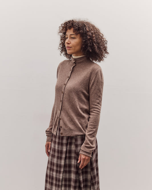 Mock Neck Cardigan, Dark Beige