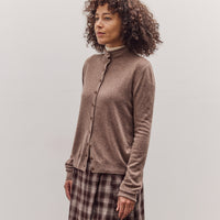 Mock Neck Cardigan, Dark Beige