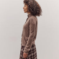 Mock Neck Cardigan, Dark Beige