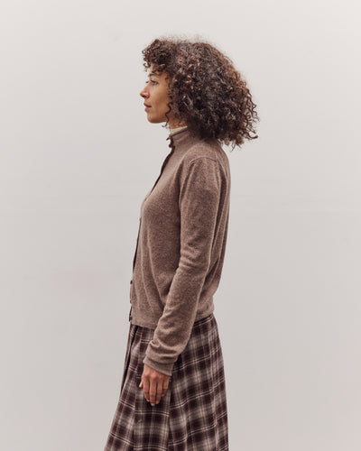 Mock Neck Cardigan, Dark Beige