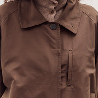 Single-Breasted Trench Coat, Brown