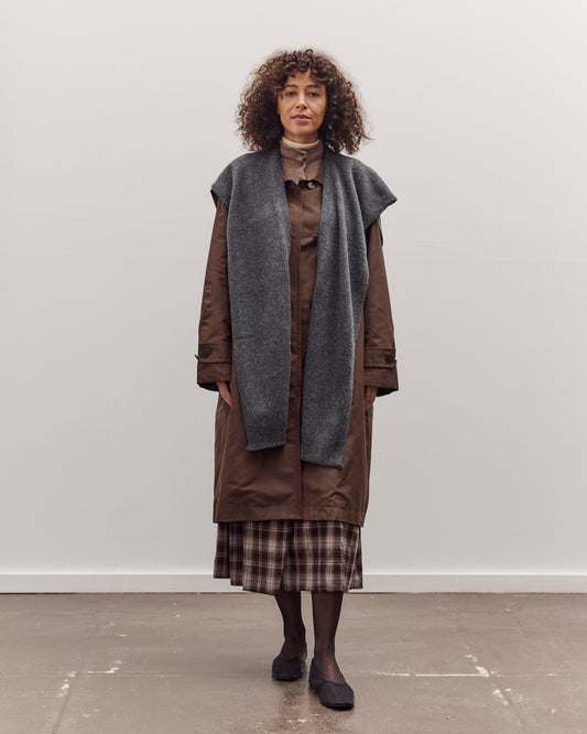 Wool Blend Knit Shawl, Charcoal