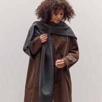 Wool Blend Knit Shawl, Charcoal