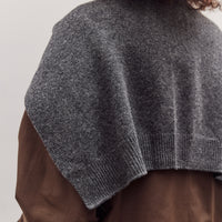 Wool Blend Knit Shawl, Charcoal
