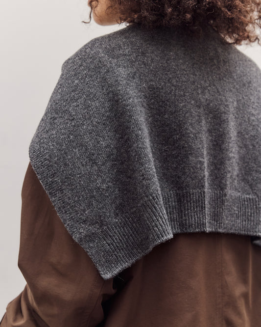 Wool Blend Knit Shawl, Charcoal