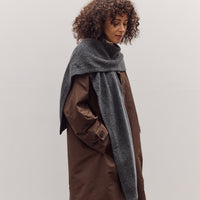 Wool Blend Knit Shawl, Charcoal